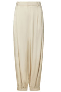 Fayla Drapy Satin Balloon Pants | Dark Sand | Pants fra Neo Noir – nedsat