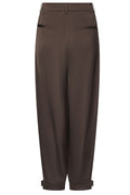 Fayla Drapy Satin Balloon Pants | Dark Brown | Pants fra Neo Noir