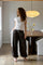 Fayla Drapy Satin Balloon Pants | Dark Brown | Pants fra Neo Noir