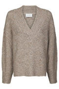 Melli Fluffy Knit Blouse | Beige Melange | Strik fra Neo Noir