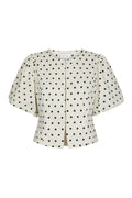 Anela Dot Blouse | White | Bluse fra Neo Noir