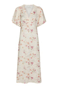 Illana Sateen Print Dress | Creme | Kjole fra Neo Noir