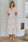Illana Sateen Print Dress | Creme | Kjole fra Neo Noir