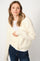 Thora V-Ausschnitt Strickjacke | Ecru | Stricken von Mos Mosh