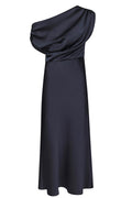 Lilith Heavy Sateen Dress | Midnight Blue | Kjole fra Neo Noir