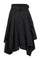 Asymmetric Cotton Skirt | Black | Nederdel fra Avery