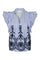 Jayla Stripe Embroidery Top | Blue