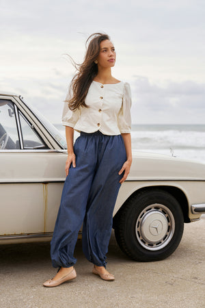 Roxane Balloon Denim Pants | Blue | Bukser fra Neo Noir