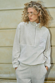 Ello Zip Sweatshirt  | Feather Gray | Sweats fra Mos Mosh