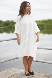 Susanna SS Shirt | White | Stor skjortekjole fra Liberté