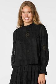 Ebba S Voile Blouse | Black | Bluse fra Neo Noir