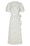 Clarine Linen Dot Dress | White – nedsat