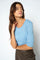 Mali O-neck 3/4 Sleeve Tee | Blissful Blue | T-Shirt fra Mos Mosh