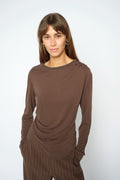 Ami O-LS Draped Tee | Delicioso | T-Shirt fra Mos Mosh
