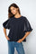Duba O-SS Satin Sweatshirt | Salute Navy | Sweatshirt fra Mos Mosh