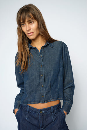 Arles Pagato Shirt | Dark Blue | Skjorte fra Mos Mosh