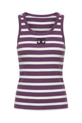 Granny Rib Emb. Tank Top 33207 | OffWhite/Plum | Top fra Co'couture – nedsat