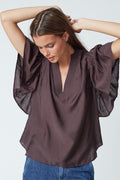 Hera SS Frill Top 35703 | Mocca | Top fra Co'couture