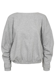 Dengi Open Back Sweat 37046 | Grey Melange | Sweatshirt fra Co'couture