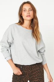 Dengi Open Back Sweat 37046 | Grey Melange | Sweatshirt fra Co'couture
