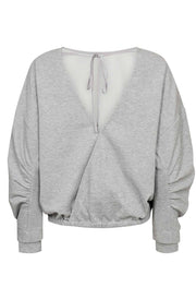 Dengi Open Back Sweat 37046 | Grey Melange | Sweatshirt fra Co'couture