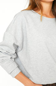 Dengi Open Back Sweat 37046 | Grey Melange | Sweatshirt fra Co'couture
