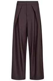 Zella Pleat Pant 41041 | Dark Brown | Bukser fra Co'couture