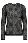Marcy Mesh O-blouse 43043 | Black | T-Shirt fra Co'couture