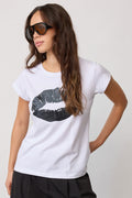 The Kiss Tee 33100 | Weiß Schwarz | T-Shirt von Co'couture