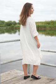 Susanna SS Shirt | White | Stor skjortekjole fra Liberté