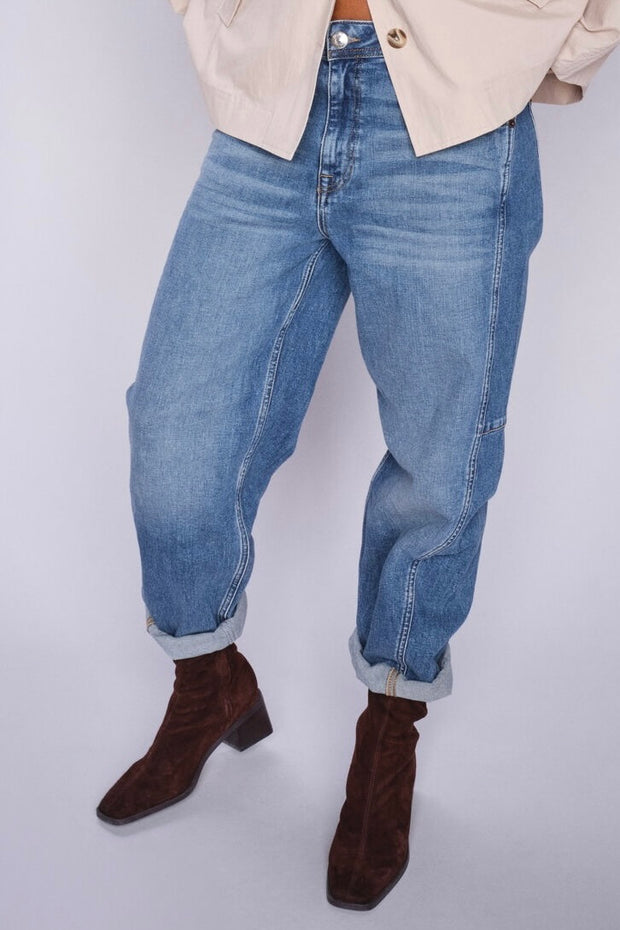 Aymen Kyoto Jeans  Ankle | Mid Blue | Jeans fra Mos Mosh