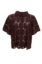 Cosmos Ss Flower Shirt | Chocolate | Skjorte fra Black Colour
