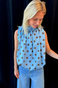 Dot Bow Top | Sky Blue – nedsat