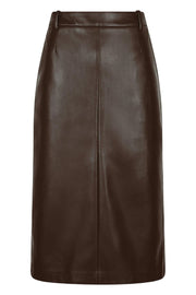 Nettie Faux Leather Skirt | Dark Brown | Nederdel fra Neo Noir