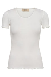 Elaine O-SS Seamless Silk Tee   | White | T-shirt fra Mos Mosh