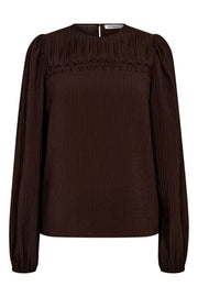 Shina Pintuck Blouse 35921 | Dark Brown | Bluse fra Co'couture