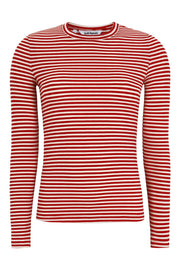 SRFenja Stripe O-neck Top SR124-303 |  Arctic Wolf / Racing Red stripes | T-shirt fra Soft Rebels