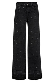 Dara Studs Jeans Regular | Dark Grey Denim | Jeans fra Mos Mosh