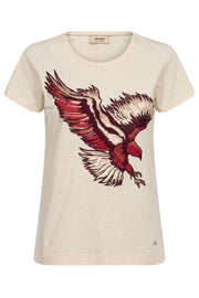 Rem O-SS Eagle Tee   | Ecru | T-shirt fra Mos Mosh