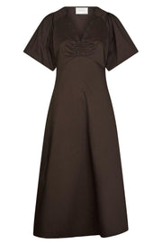 Illana Poplin Dress | Chocolate Brown | Kjole fra Neo Noir