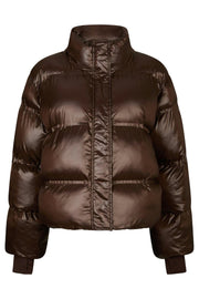 Rhea Shiny Puffer Jacket | Dark Brown | Jakke fra Neo Noir