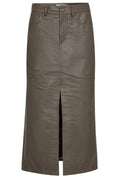 Phoebe Leather Slit Skirt 34074 | Elephant | Nederdel fra Co'couture