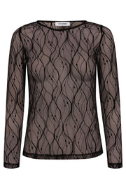 Mercy Mesh O-Blouse 33187 | Dark Brown | T-Shirt fra Co'couture