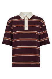 Augusta Stripe Polo Tee 33175 | Winered | T-Shirt fra Co'couture