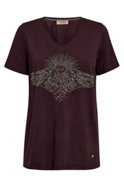 Nadine O-SS Deco Tee | Fudge | T-shirt fra Mos Mosh