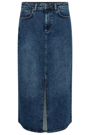 Jolie Denim Slit Skirt | Denim blue | Nederdel fra Co'couture