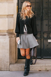 Pamelo Skirt | Dark Grey Melange | Nederdel fra Neo Noir