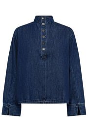 Azmina Denim Placket Blouse 35948 | Denim blue | Bluse fra Co'couture