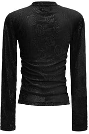 Rose Ls Lace Blouse | Black | Bluse fra Liberté