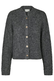 Taura Fluffy Knit Cardigan | Antracit | Strik fra Neo Noir